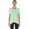 Green Checker T- Shirt Green Checker T- Shirt Cut Out Side Drop Tee View1