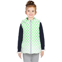 Green Checker T- Shirt Green Checker T- Shirt Kids  Hooded Puffer Vest by maxcute