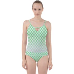 Green Checker T- Shirt Green Checker T- Shirt Cut Out Top Tankini Set by maxcute