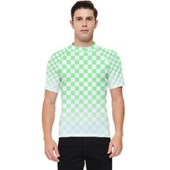 Green Checker T- Shirt Green Checker T- Shirt Men s Short Sleeve Rash Guard by maxcute