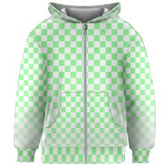 Green Checker T- Shirt Green Checker T- Shirt Kids  Zipper Hoodie Without Drawstring by maxcute