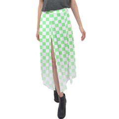 Green Checker T- Shirt Green Checker T- Shirt Velour Split Maxi Skirt