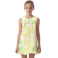 Green Peas T- Shirt Pea Pods T- Shirt Kids  Pilgrim Collar Ruffle Hem Dress