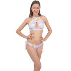 Hawaii T- Shirt Hawaii Bail Pattern T- Shirt Cross Front Halter Bikini Set by maxcute