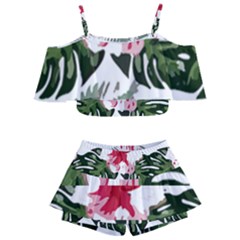Hawaii T- Shirt Hawaii Blood Flower Garden T- Shirt Kids  Off Shoulder Skirt Bikini by maxcute