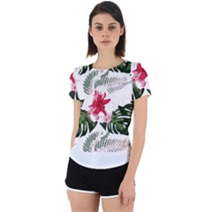 Hawaii T- Shirt Hawaii Blood Flower Garden T- Shirt Back Cut Out Sport Tee