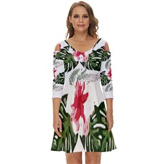 Hawaii T- Shirt Hawaii Blood Flower Garden T- Shirt Shoulder Cut Out Zip Up Dress by maxcute