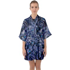 Dweeb Design Half Sleeve Satin Kimono  by MRNStudios
