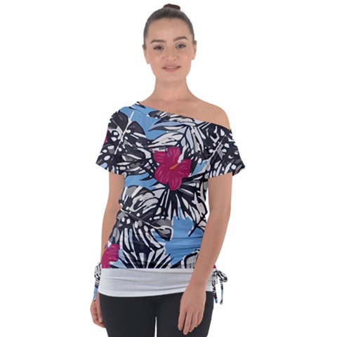 Hawaii T- Shirt Hawaii Blossom Fashion T- Shirt Off Shoulder Tie-up Tee by maxcute