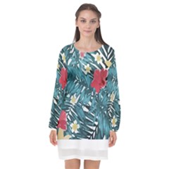 Hawaii T- Shirt Hawaii Floral Fashion T- Shirt Long Sleeve Chiffon Shift Dress  by maxcute