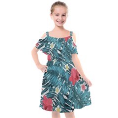 Hawaii T- Shirt Hawaii Floral Fashion T- Shirt Kids  Cut Out Shoulders Chiffon Dress by maxcute