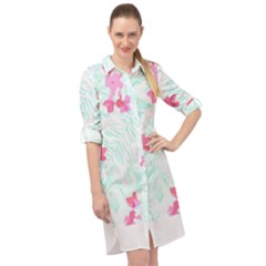 Hawaii T- Shirt Hawaii Flower Bird Fashion T- Shirt Long Sleeve Mini Shirt Dress by maxcute