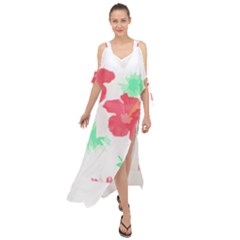 Hawaii T- Shirt Hawaii Flower Fashion T- Shirt Maxi Chiffon Cover Up Dress by maxcute