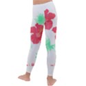 Hawaii T- Shirt Hawaii Flower Fashion T- Shirt Kids  Lightweight Velour Leggings View4