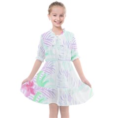 Hawaii T- Shirt Hawaii Flower Garden T- Shirt Kids  All Frills Chiffon Dress