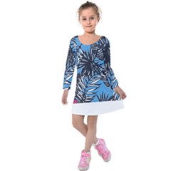 Hawaii T- Shirt Hawaii Flowering Trend T- Shirt Kids  Long Sleeve Velvet Dress by maxcute