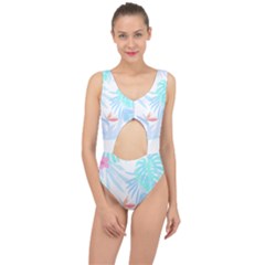 Hawaii T- Shirt Hawaii Flowers Creative T- Shirt Center Cut Out Swimsuit