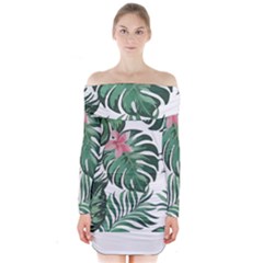 Hawaii T- Shirt Hawaii Leather Flower Garden T- Shirt Long Sleeve Off Shoulder Dress