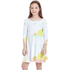 Hawaii T- Shirt Hawaii Meadow Fashion T- Shirt Kids  Quarter Sleeve Skater Dress