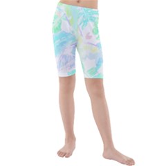 Hawaii T- Shirt Hawaii Sole Flowers T- Shirt Kids  Mid Length Swim Shorts