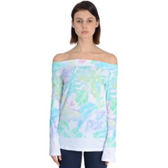 Hawaii T- Shirt Hawaii Sole Flowers T- Shirt Off Shoulder Long Sleeve Top