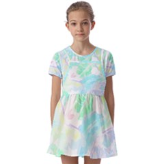 Hawaii T- Shirt Hawaii Sole Flowers T- Shirt Kids  Short Sleeve Pinafore Style Dress