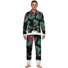 Hawaii T- Shirt Hawaii Trend Garden T- Shirt Men s Long Sleeve Velvet Pocket Pajamas Set