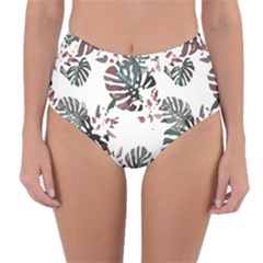 Hawaii T- Shirt Hawaii White Flowers T- Shirt Reversible High-waist Bikini Bottoms