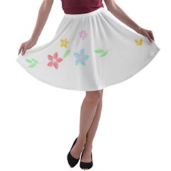 Hello Spring T- Shirt Happy Spring Yall Flowers Bloom Floral First Day Of Spring T- Shirt A-line Skater Skirt by maxcute