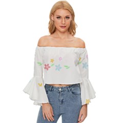 Hello Spring T- Shirt Happy Spring Yall Flowers Bloom Floral First Day Of Spring T- Shirt Off Shoulder Flutter Bell Sleeve Top by maxcute