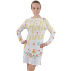 Hello Spring T- Shirt Hello Spring Trendy Easter Daisy Flower Cute Floral Pattern T- Shirt Long Sleeve Hoodie Dress by maxcute