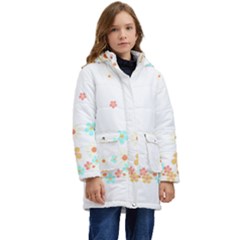 Hello Spring T- Shirt Hello Spring Trendy Easter Daisy Flower Cute Floral Pattern Kid s Hooded Longline Puffer Jacket