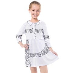 Henna Alphabet T- Shirt Henna Alphabet P Kids  Quarter Sleeve Shirt Dress by maxcute