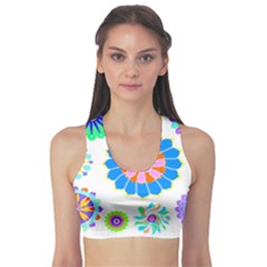 Hippie T- Shirt Psychedelic Floral Power Pattern T- Shirt Sports Bra by maxcute