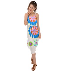 Hippie T- Shirt Psychedelic Floral Power Pattern T- Shirt Waist Tie Cover Up Chiffon Dress by maxcute