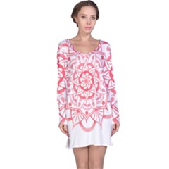 Intricate Mandala T- Shirt Shades Of Pink Floral Mandala T- Shirt Long Sleeve Nightdress