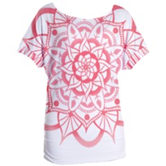 Intricate Mandala T- Shirt Shades Of Pink Floral Mandala T- Shirt Women s Oversized Tee