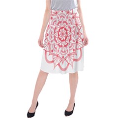 Intricate Mandala T- Shirt Shades Of Pink Floral Mandala T- Shirt Midi Beach Skirt