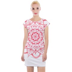 Intricate Mandala T- Shirt Shades Of Pink Floral Mandala T- Shirt Cap Sleeve Bodycon Dress