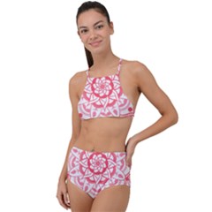 Intricate Mandala T- Shirt Shades Of Pink Floral Mandala T- Shirt High Waist Tankini Set