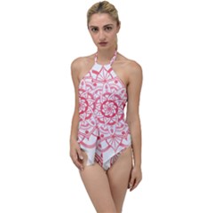 Intricate Mandala T- Shirt Shades Of Pink Floral Mandala T- Shirt Go With The Flow One Piece Swimsuit