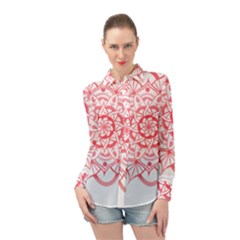 Intricate Mandala T- Shirt Shades Of Pink Floral Mandala T- Shirt Long Sleeve Chiffon Shirt