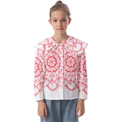 Intricate Mandala T- Shirt Shades Of Pink Floral Mandala T- Shirt Kids  Peter Pan Collar Blouse by maxcute