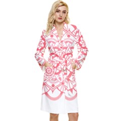 Intricate Mandala T- Shirt Shades Of Pink Floral Mandala T- Shirt Long Sleeve Velour Robe by maxcute