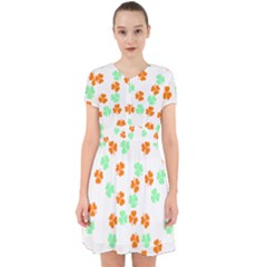 Irish T- Shirt Shamrock Pattern In Green White Orange T- Shirt Adorable In Chiffon Dress