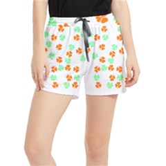 Irish T- Shirt Shamrock Pattern In Green White Orange T- Shirt Women s Runner Shorts by maxcute