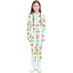 Irish T- Shirt Shamrock Pattern In Green White Orange T- Shirt Kids  Tracksuit