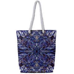 Denim Blend Repeats I Full Print Rope Handle Tote (small) by kaleidomarblingart