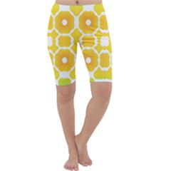 Yellow Seamless Pattern Cropped Leggings 