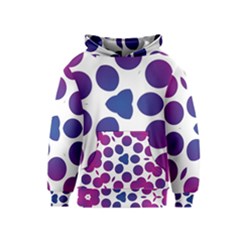 Purple Blue Repeat Pattern Kids  Pullover Hoodie by Ravend